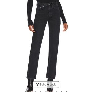 Agolde Lana Mid Rise Straight Jeans in Conduct